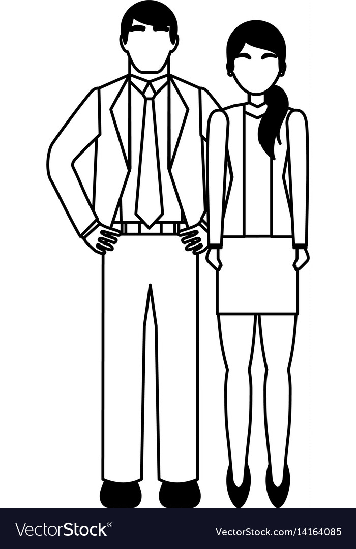 Business couple avatars characters