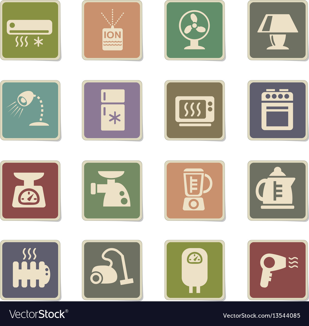 Home appliances icon set