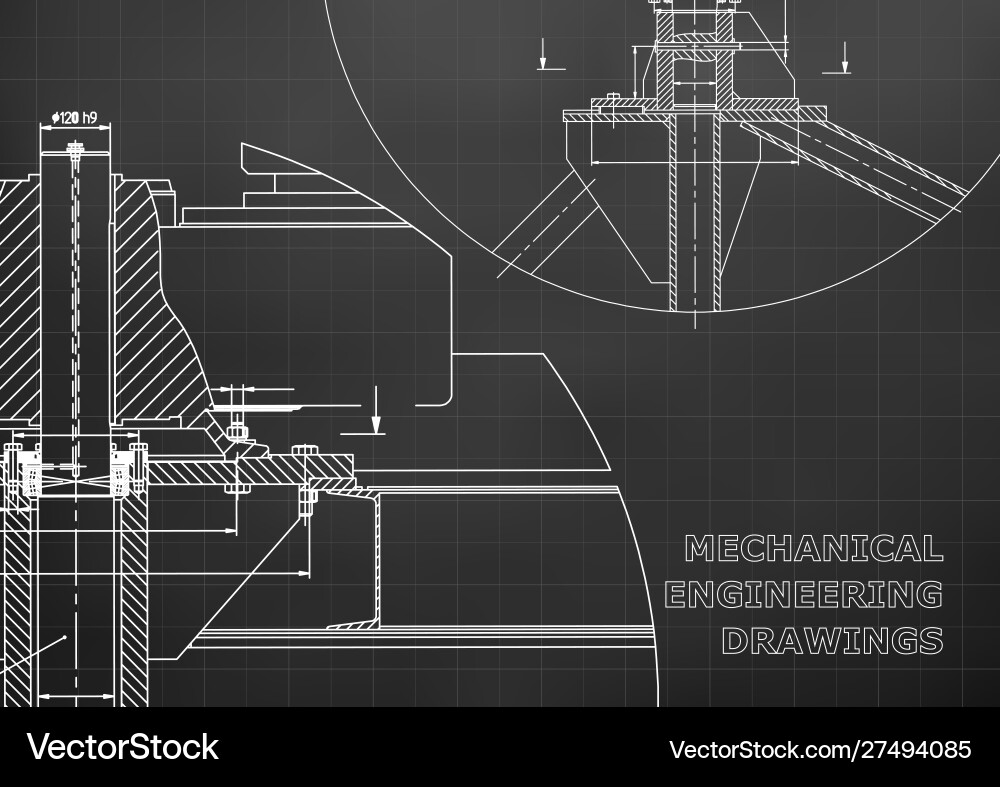 Mechanical engineering technical black Royalty Free Vector
