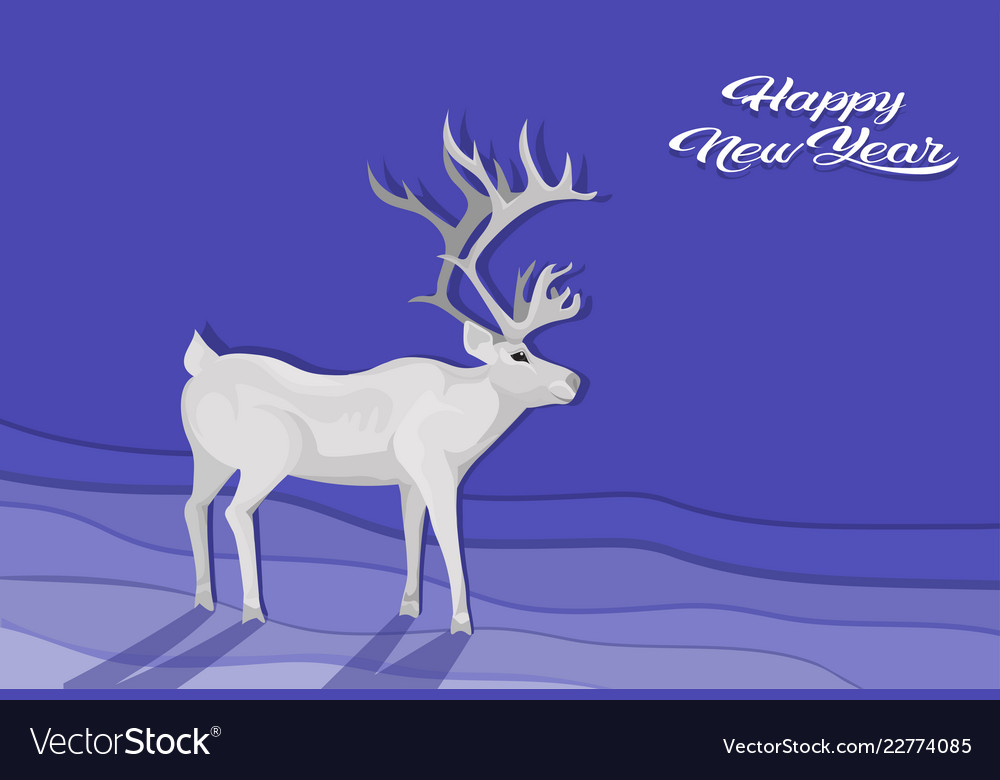 White deer cartoon animal reindeer flat blue Vector Image White deer cartoon animal reindeer flat blue Vector Image