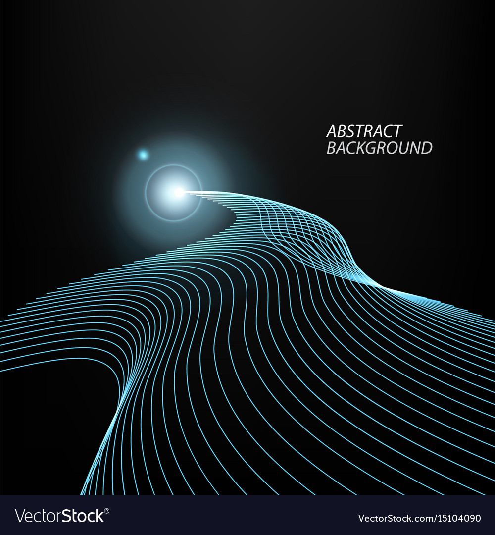 Abstract digital landscape with flowing particles Vector Image
