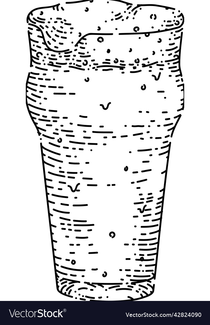 Beer cup sketch hand drawn