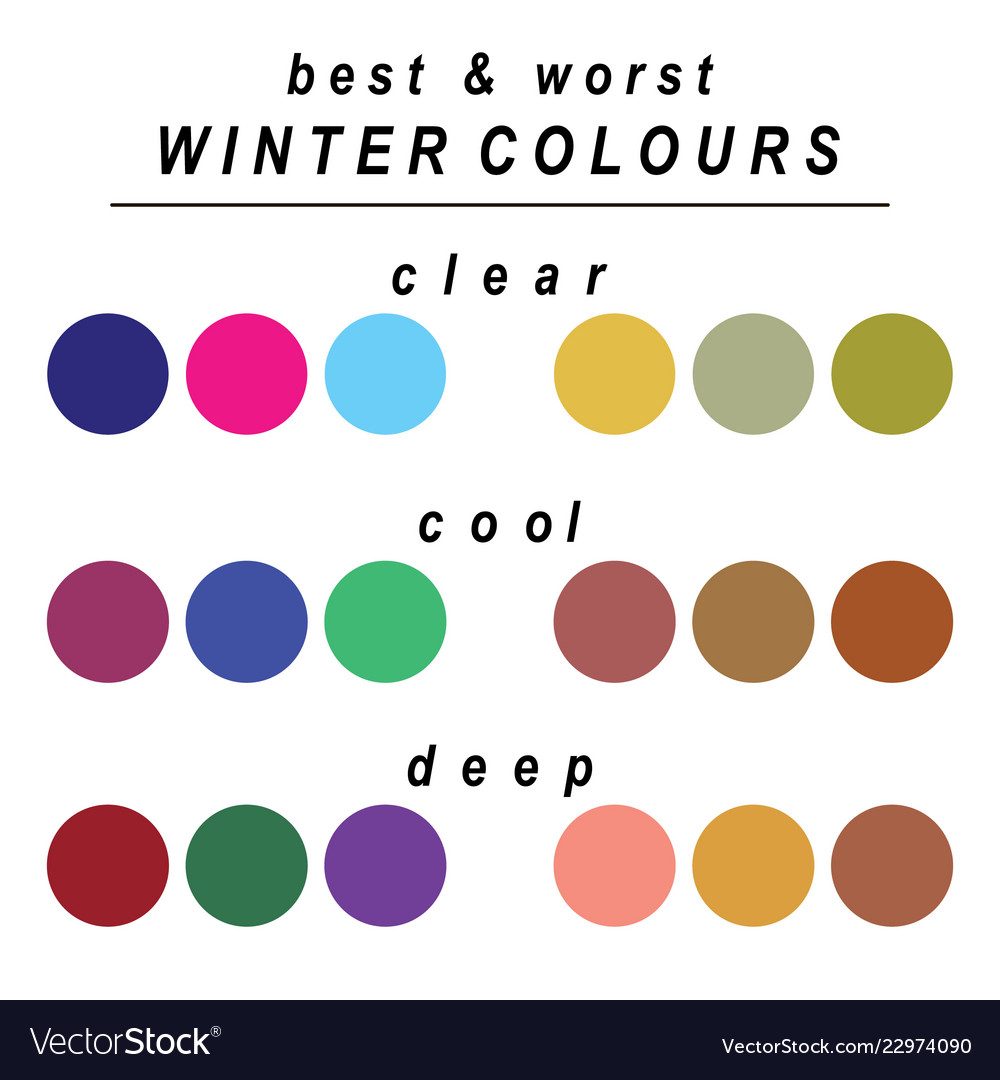 Best and worst colours for winter Royalty Free Vector Image