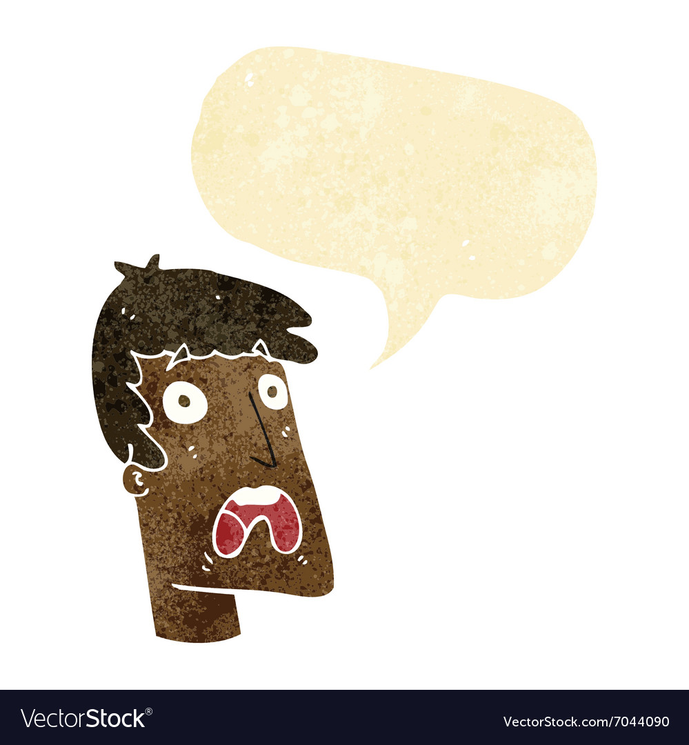 Cartoon Shocked Man With Speech Bubble Royalty Free Vector