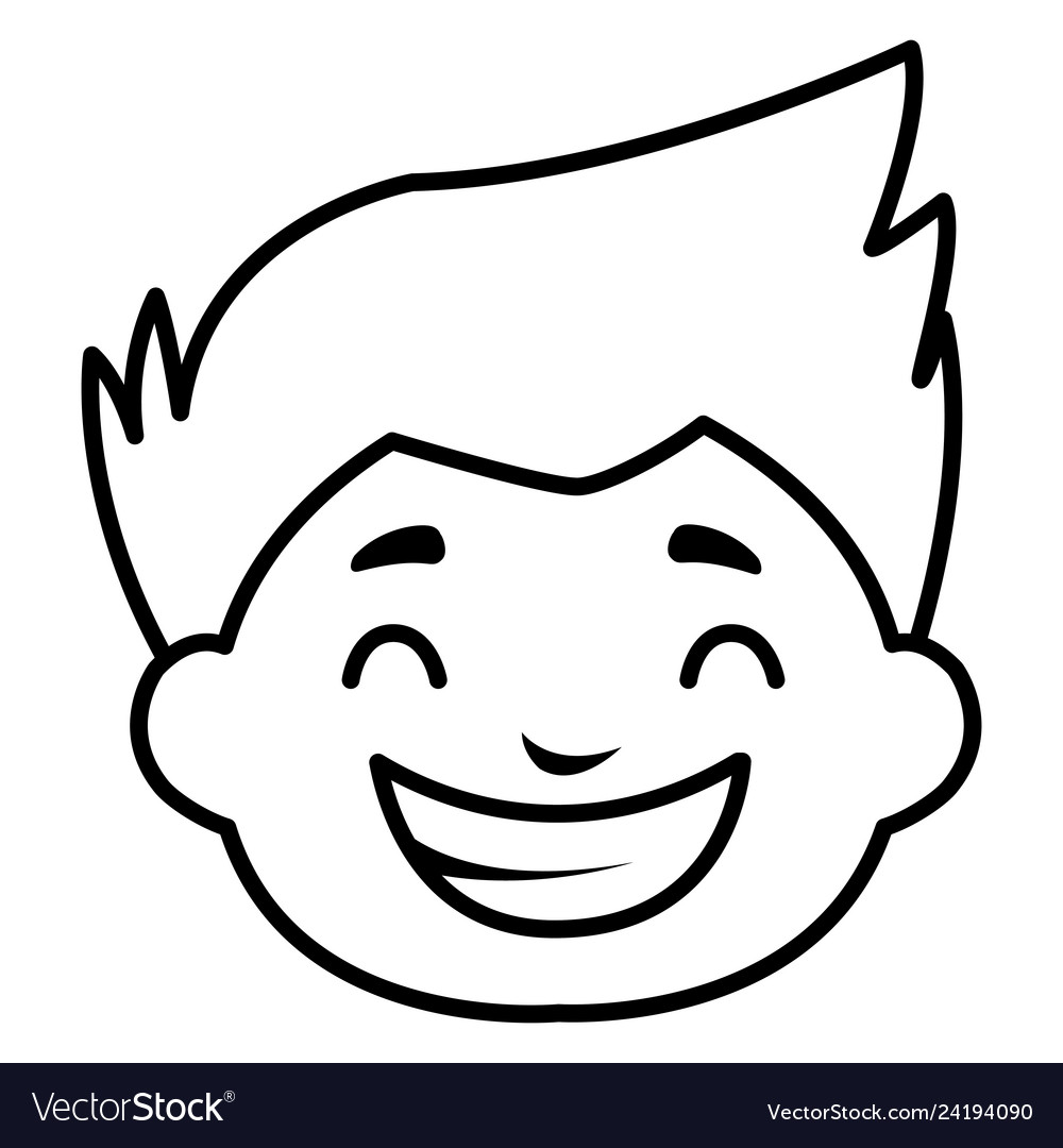 Cute Little Boy Head Character Royalty Free Vector Image