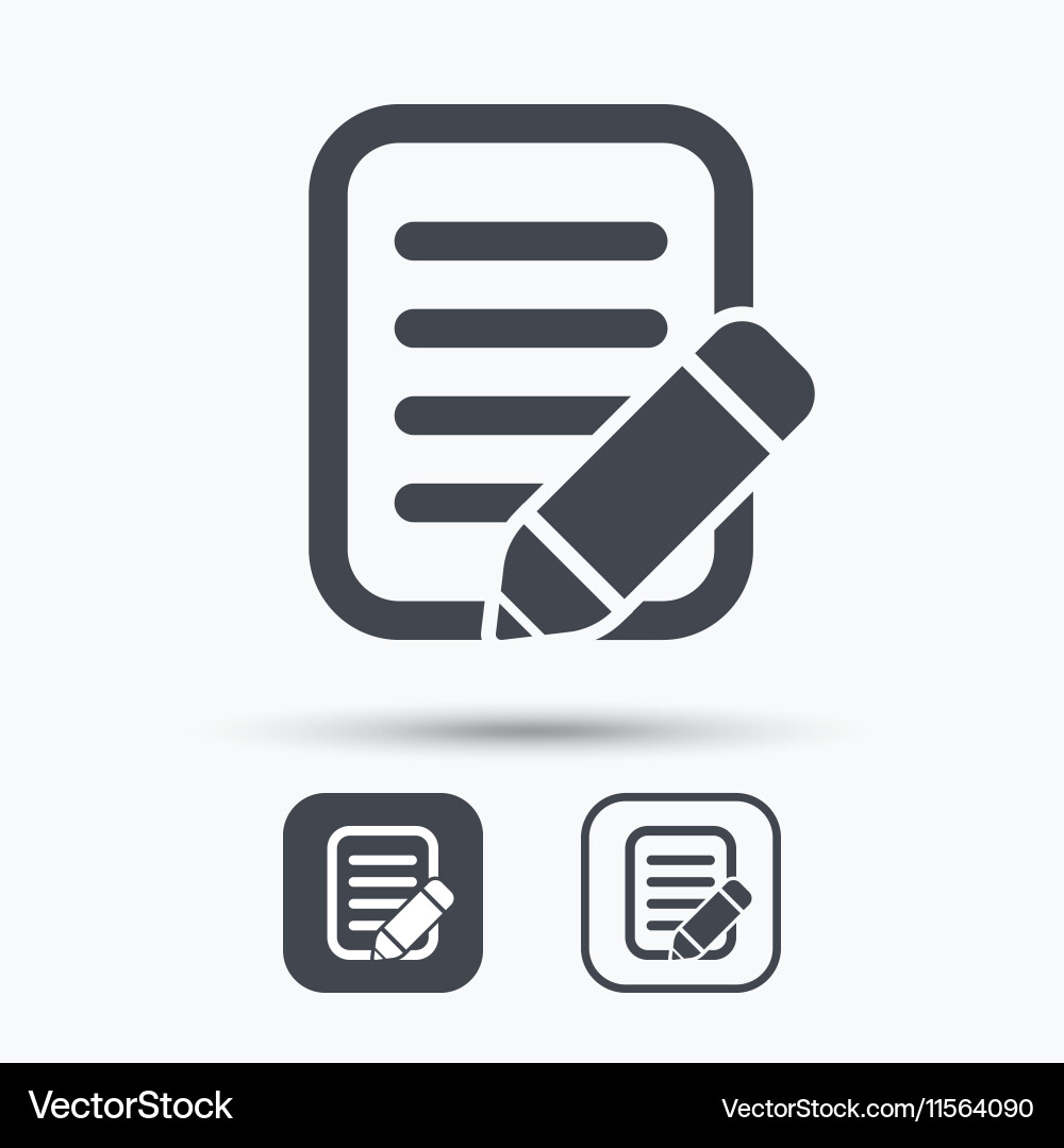 Edit icon pencil for drawing sign Royalty Free Vector Image