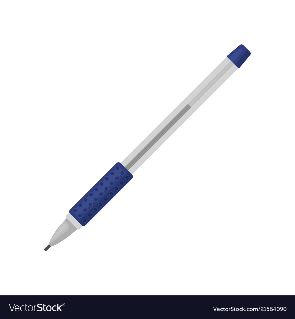 Flat icon classic blue ballpoint pen Royalty Free Vector
