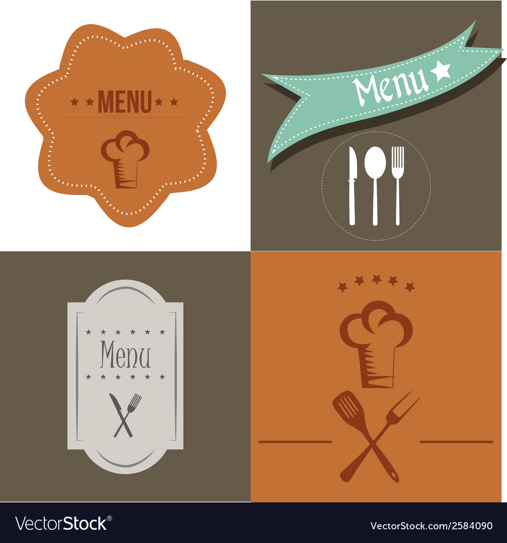 Four different backgrounds with elements for menu Vector Image