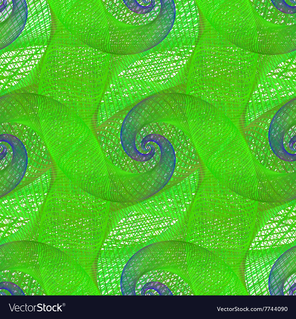 Green repeating spiral fractal pattern Royalty Free Vector