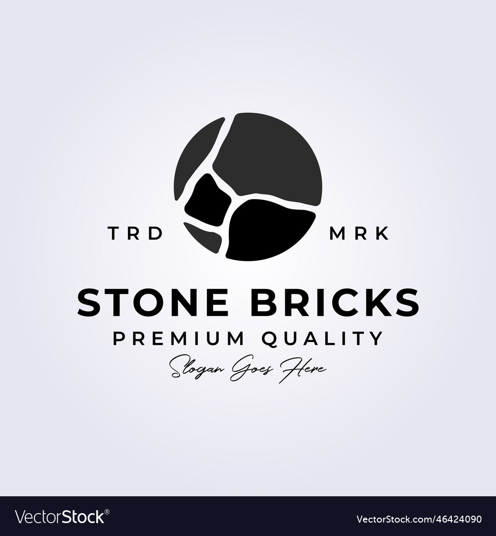 Natural black gray stone bricks logo