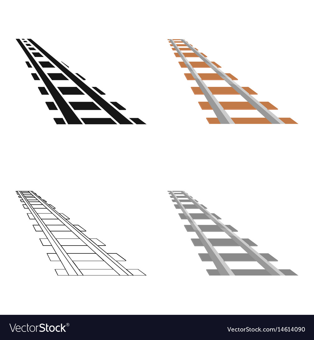 rails icon cartoon singe western icon from the vector image