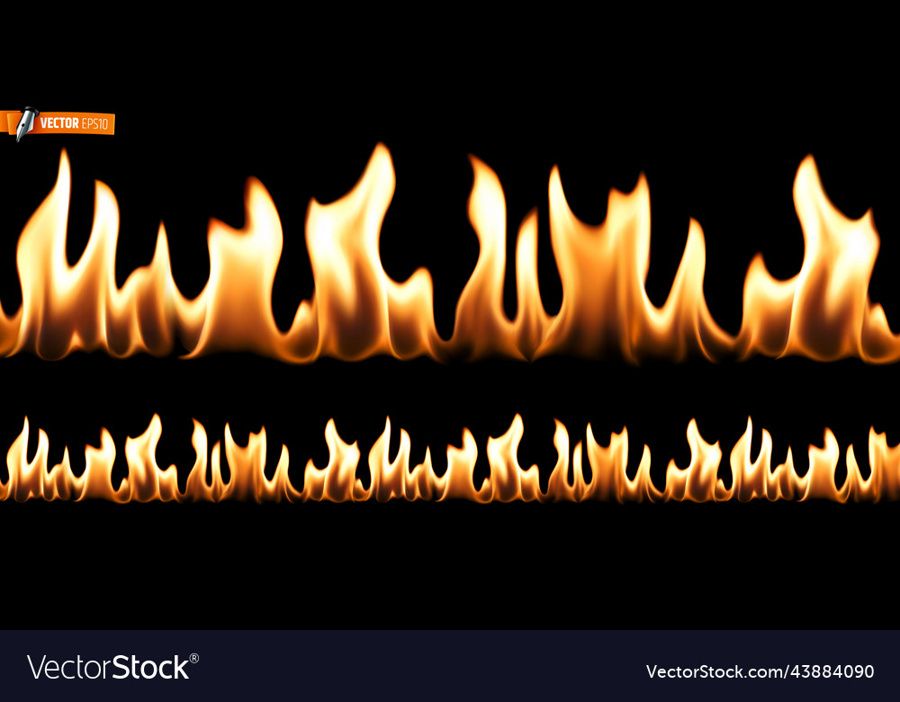 Realistic flames Royalty Free Vector Image VectorStock