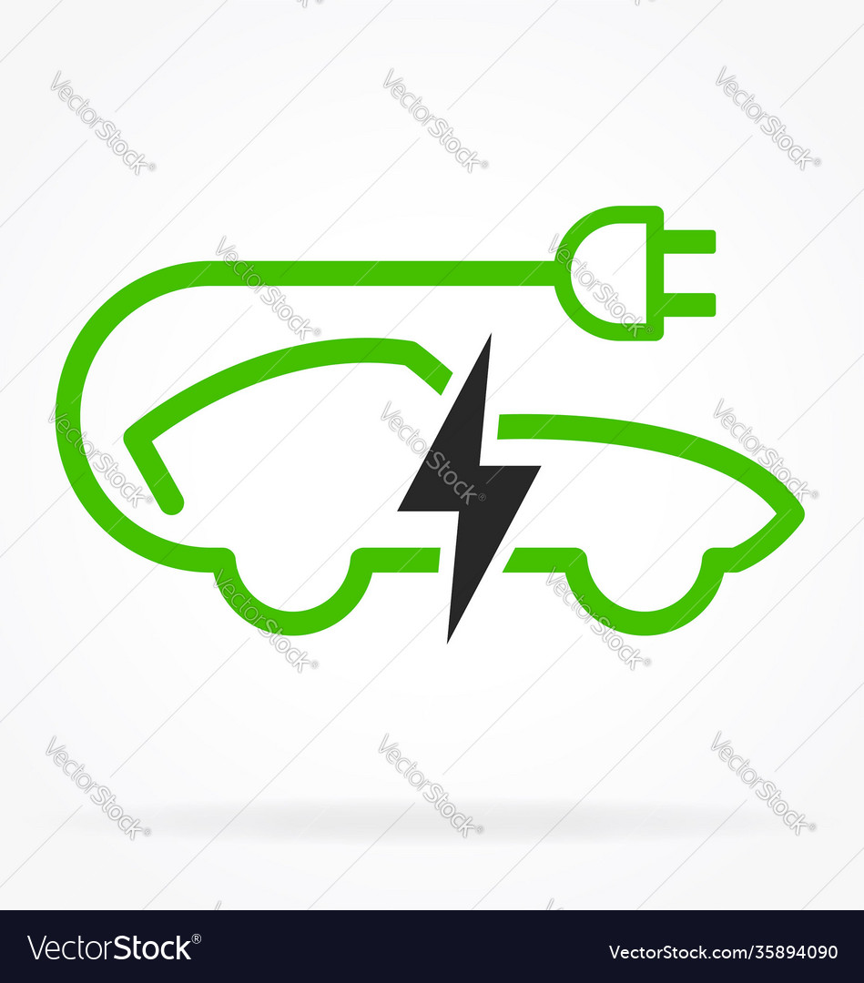 Simple electric car charge point logo Royalty Free Vector