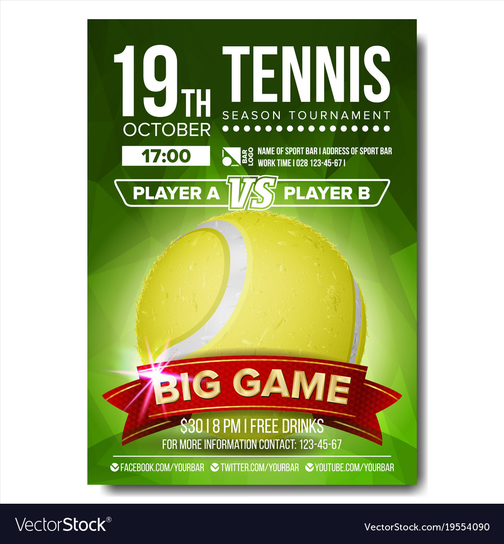 Tennis poster ball vertical design