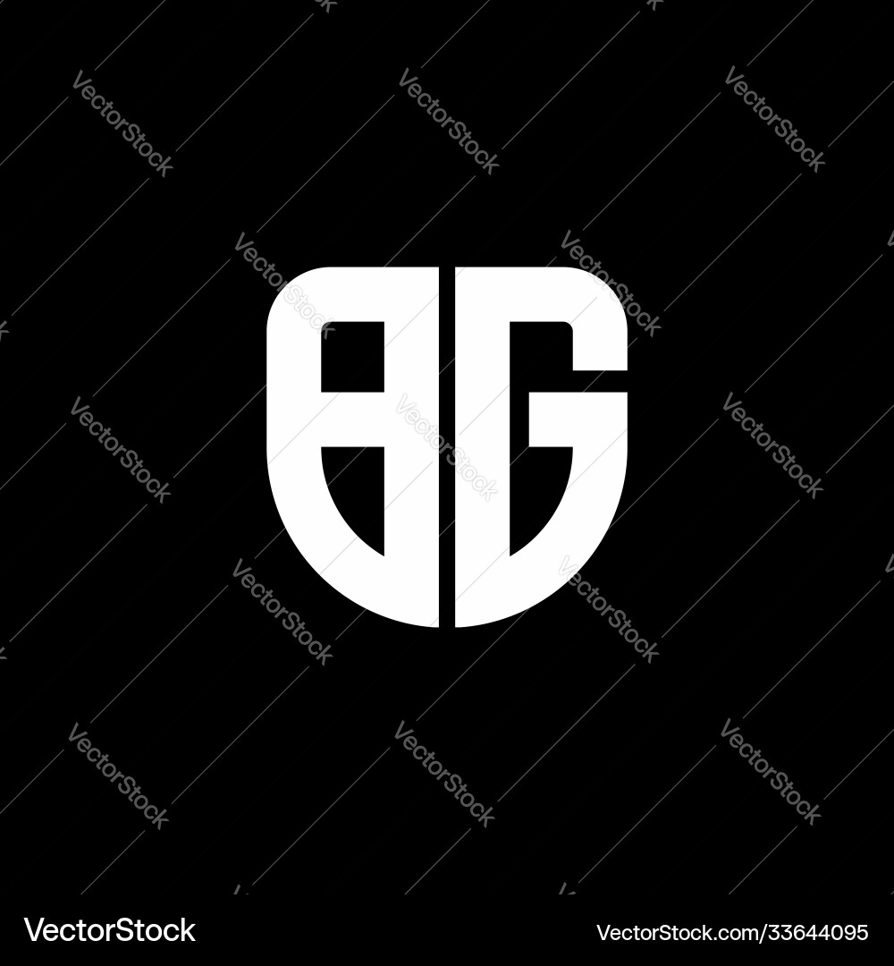 Bg logo monogram with circular shape shield Vector Image