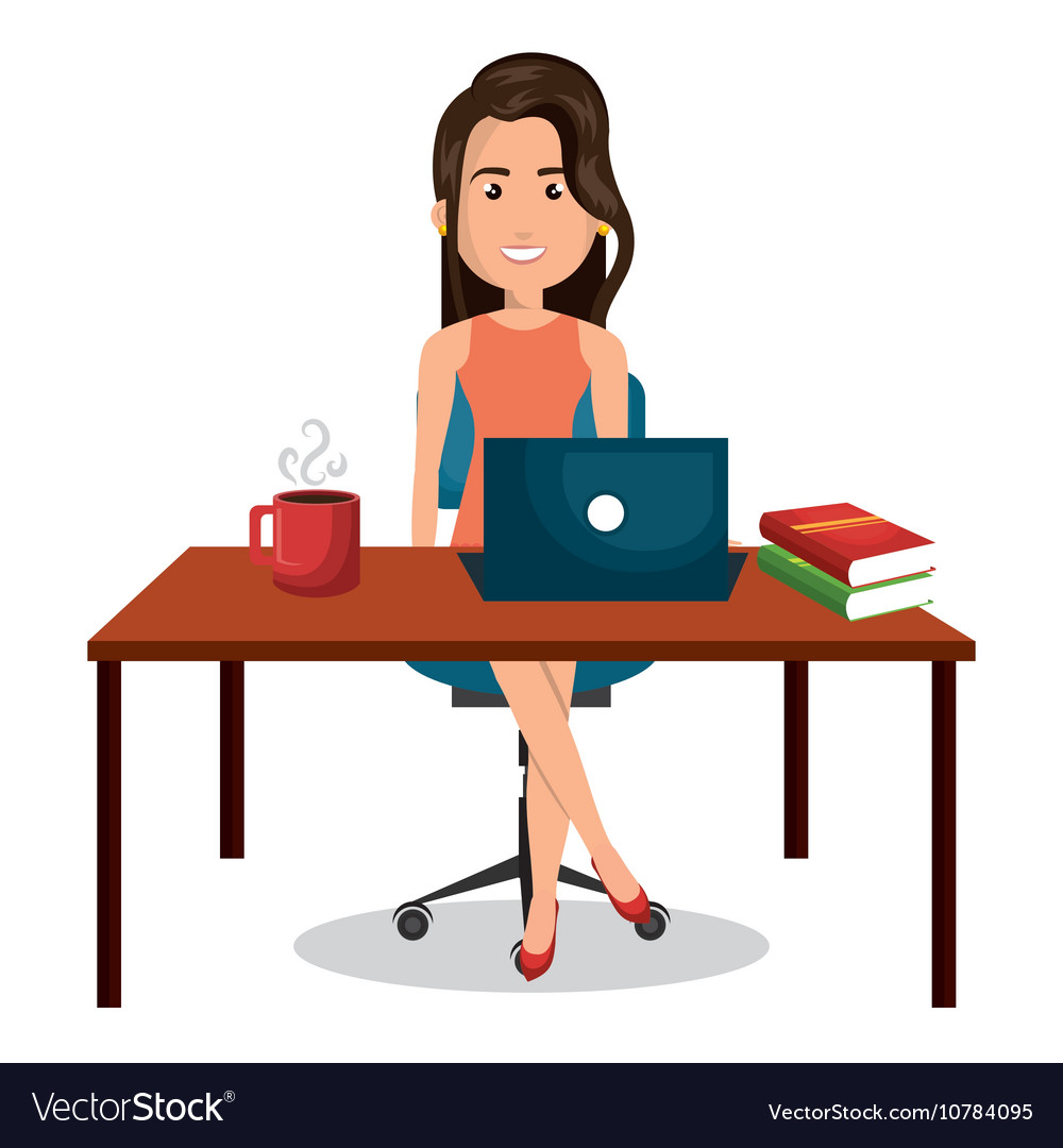 cartoon female office worker