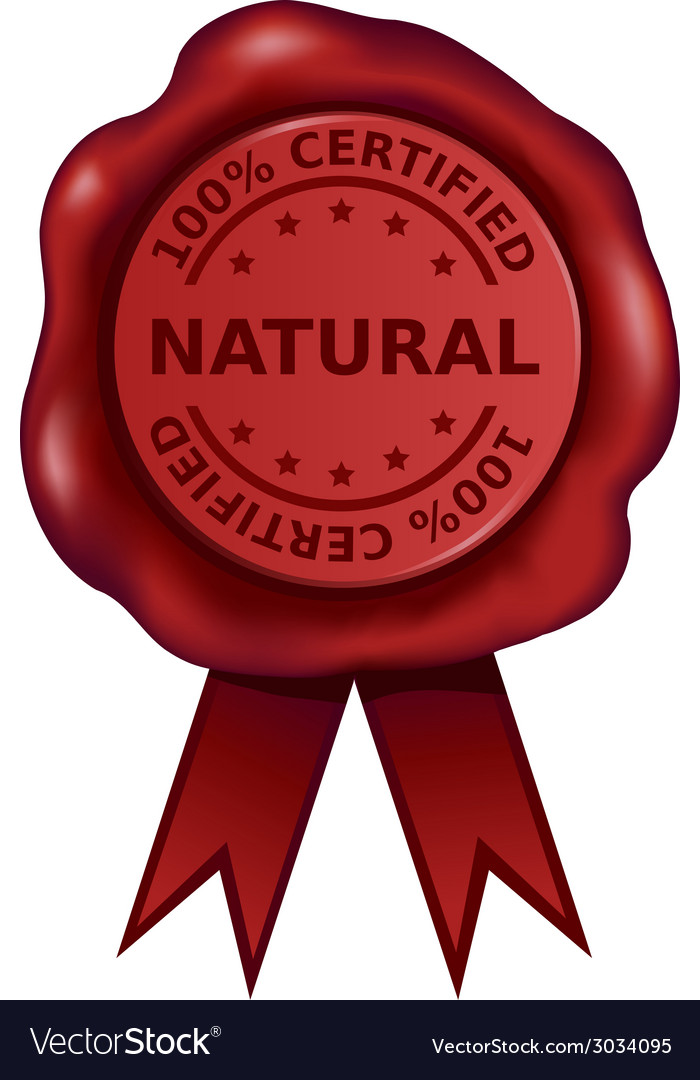 Certified natural wax seal Royalty Free Vector Image