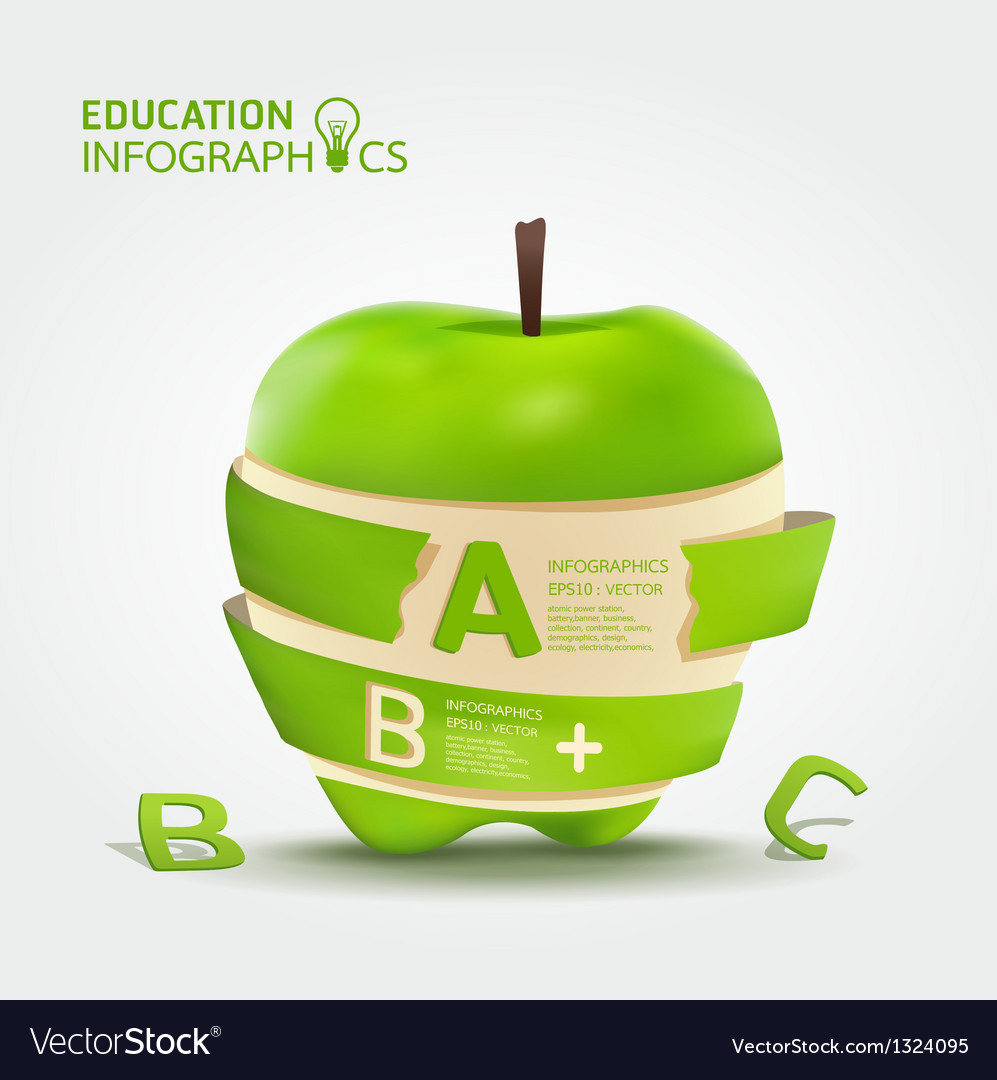 Creative template with apple banner Royalty Free Vector