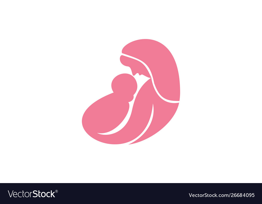 Mom And Baby Care Logo Design Icon Royalty Free Vector Image