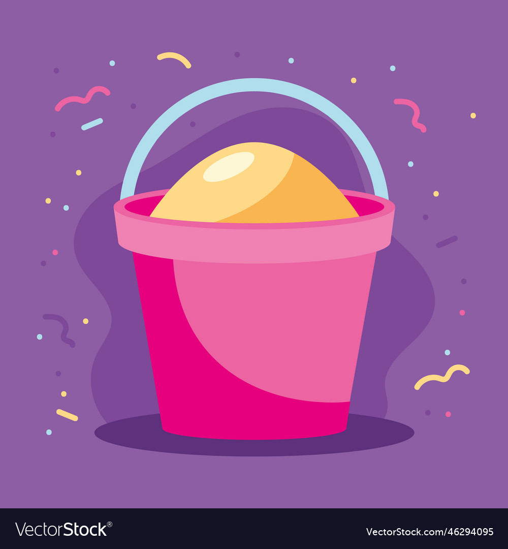 Pink sand bucket toy Royalty Free Vector Image