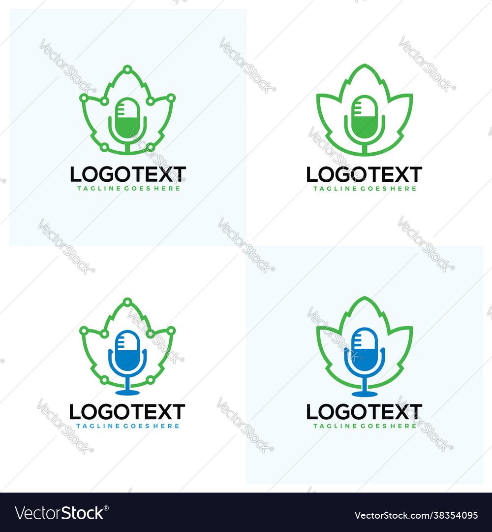 Podcast ivy logo design image template