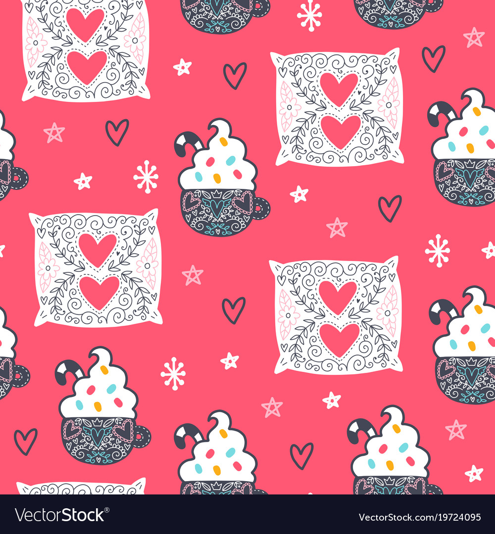 Seamless hygge scandinavian pattern Royalty Free Vector