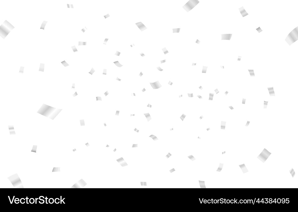 Silver falling confetti Royalty Free Vector Image