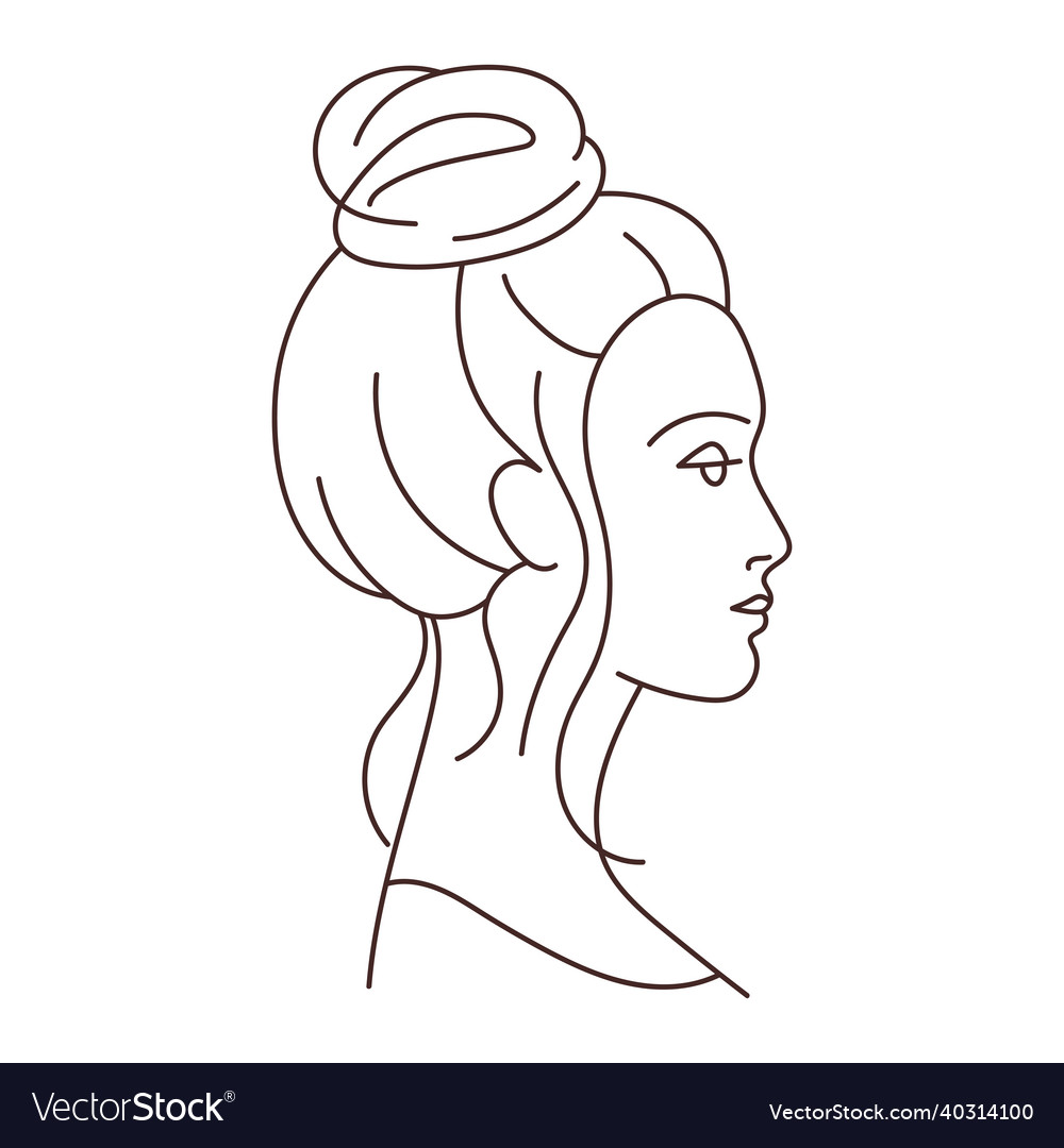 Beautiful young girl with hairdo Royalty Free Vector Image