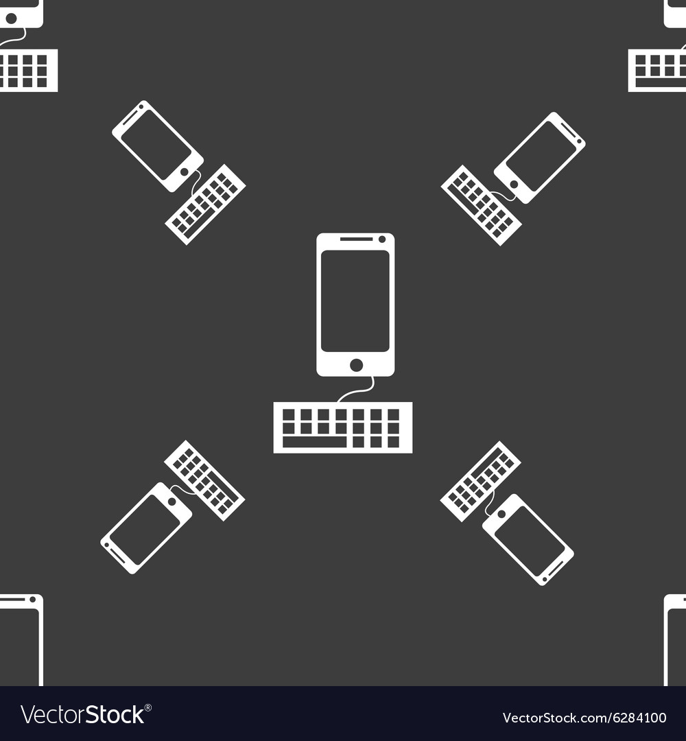 Computer keyboard and smatphone icon seamless