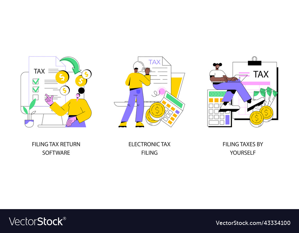 Filing taxes by yourself abstract concept Vector Image