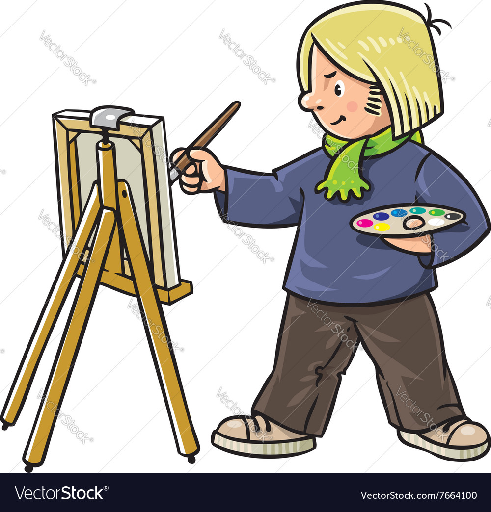 Funny artist or painter Royalty Free Vector Image