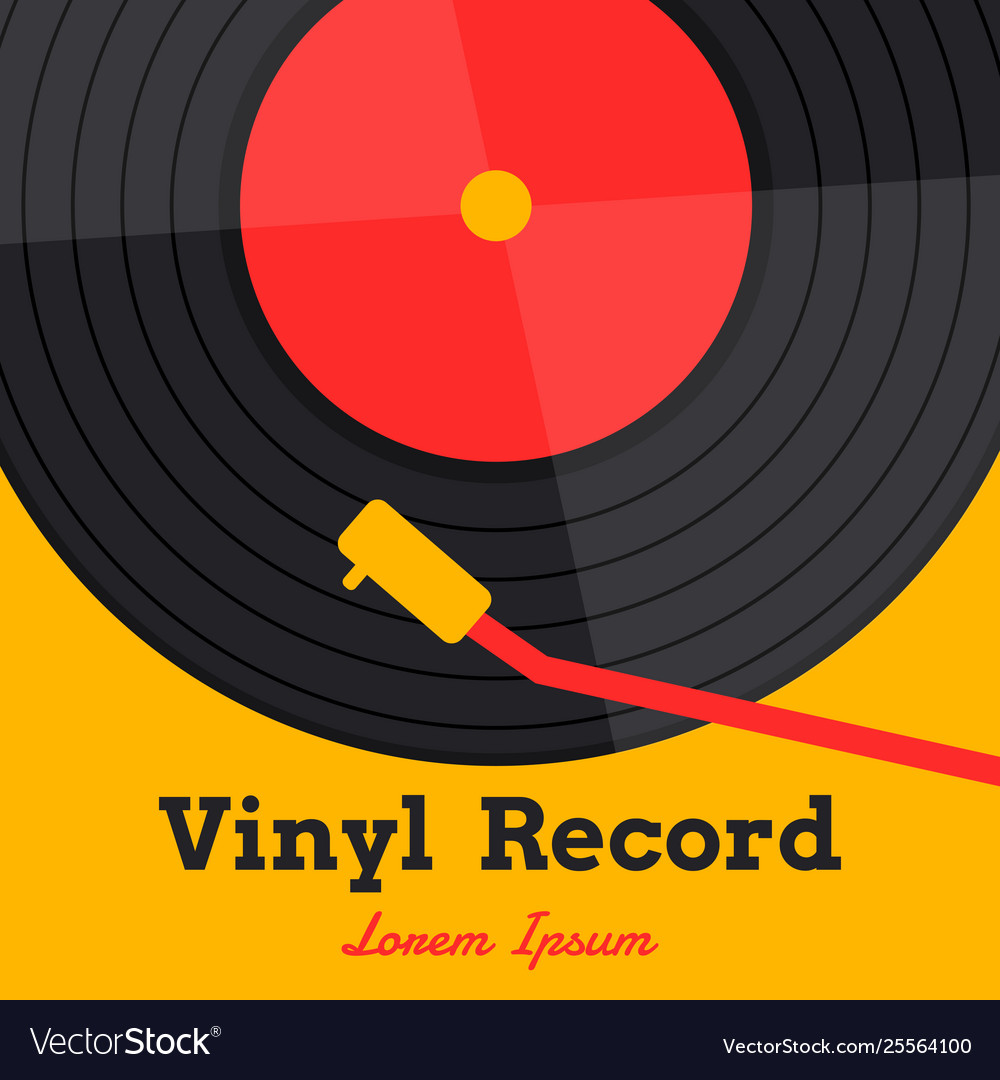 Vinyl record music with word Royalty Free Vector Image