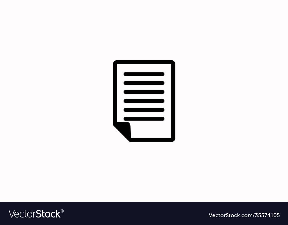 Black and white paper icon Royalty Free Vector Image