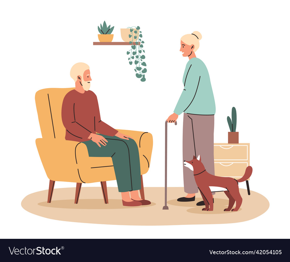 Grandparents at home Royalty Free Vector Image