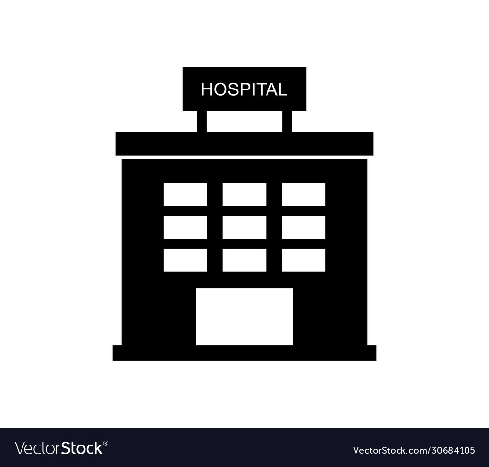 Hospital icon in on white background Royalty Free Vector