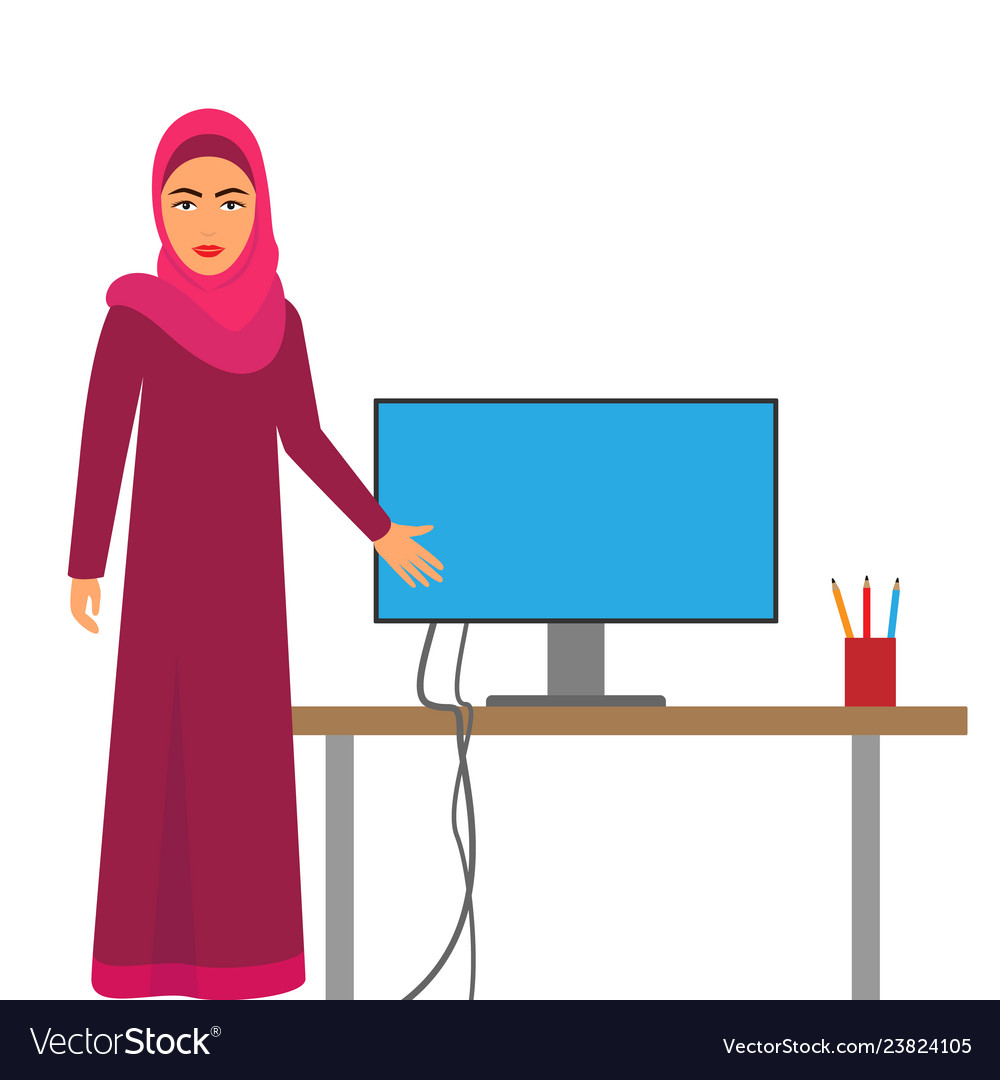 Muslim woman at work arab business