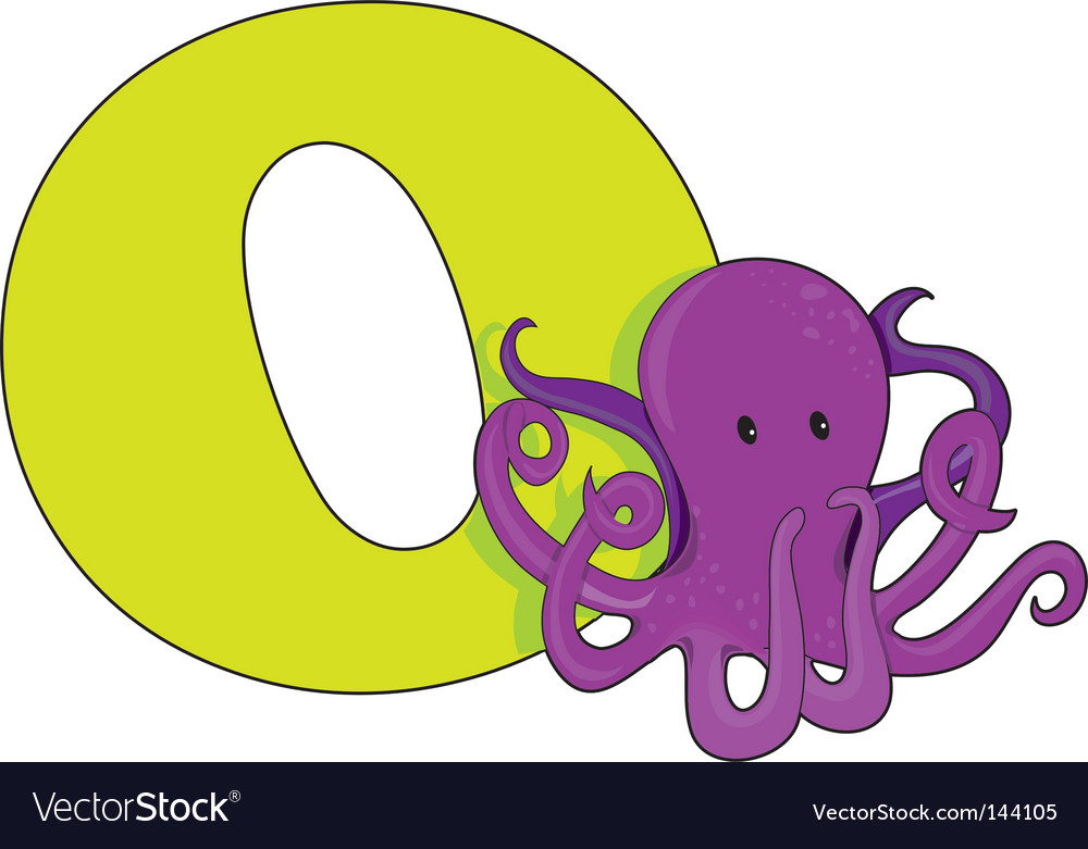 O is for octopus Royalty Free Vector Image - VectorStock