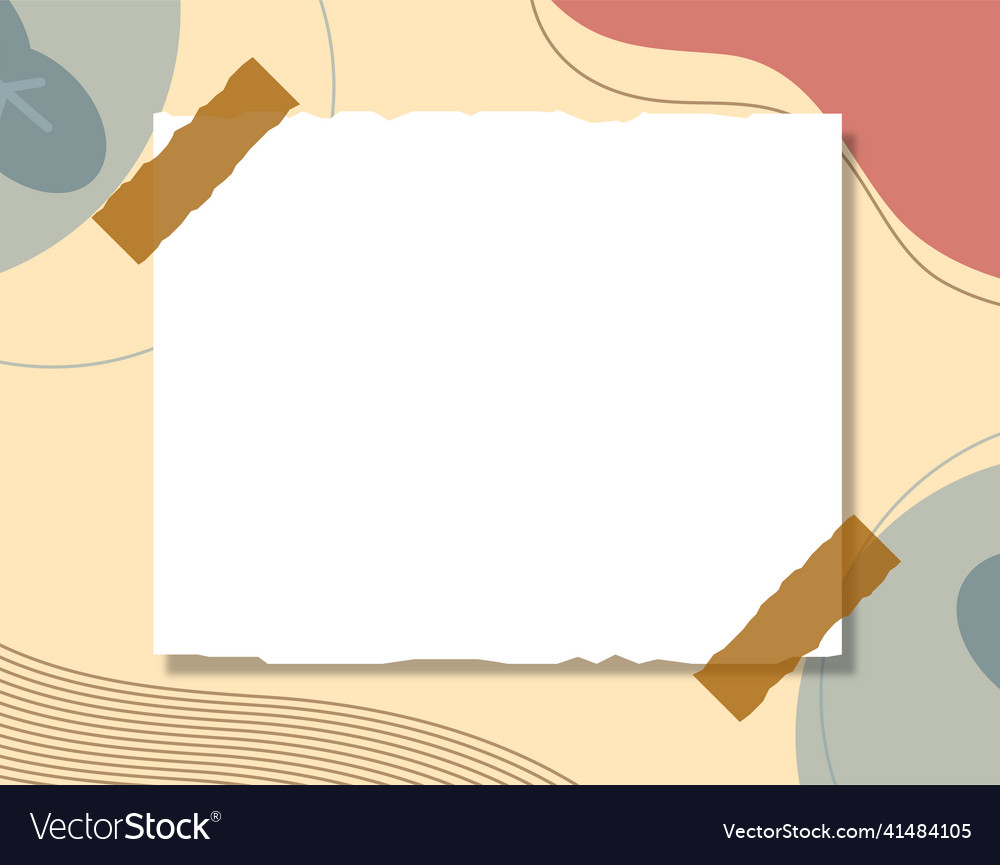 Paper note isolated on a minimalist boho style bac