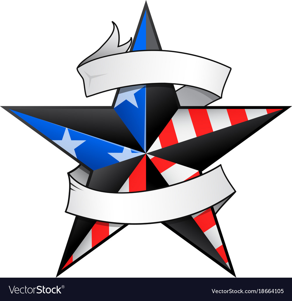 Star shape tattoo with the scroll Royalty Free Vector Image Star shape tattoo with the scroll Royalty Free Vector Image