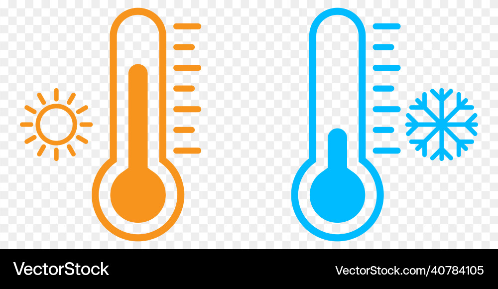 Thermometer icons with cold and hot Royalty Free Vector