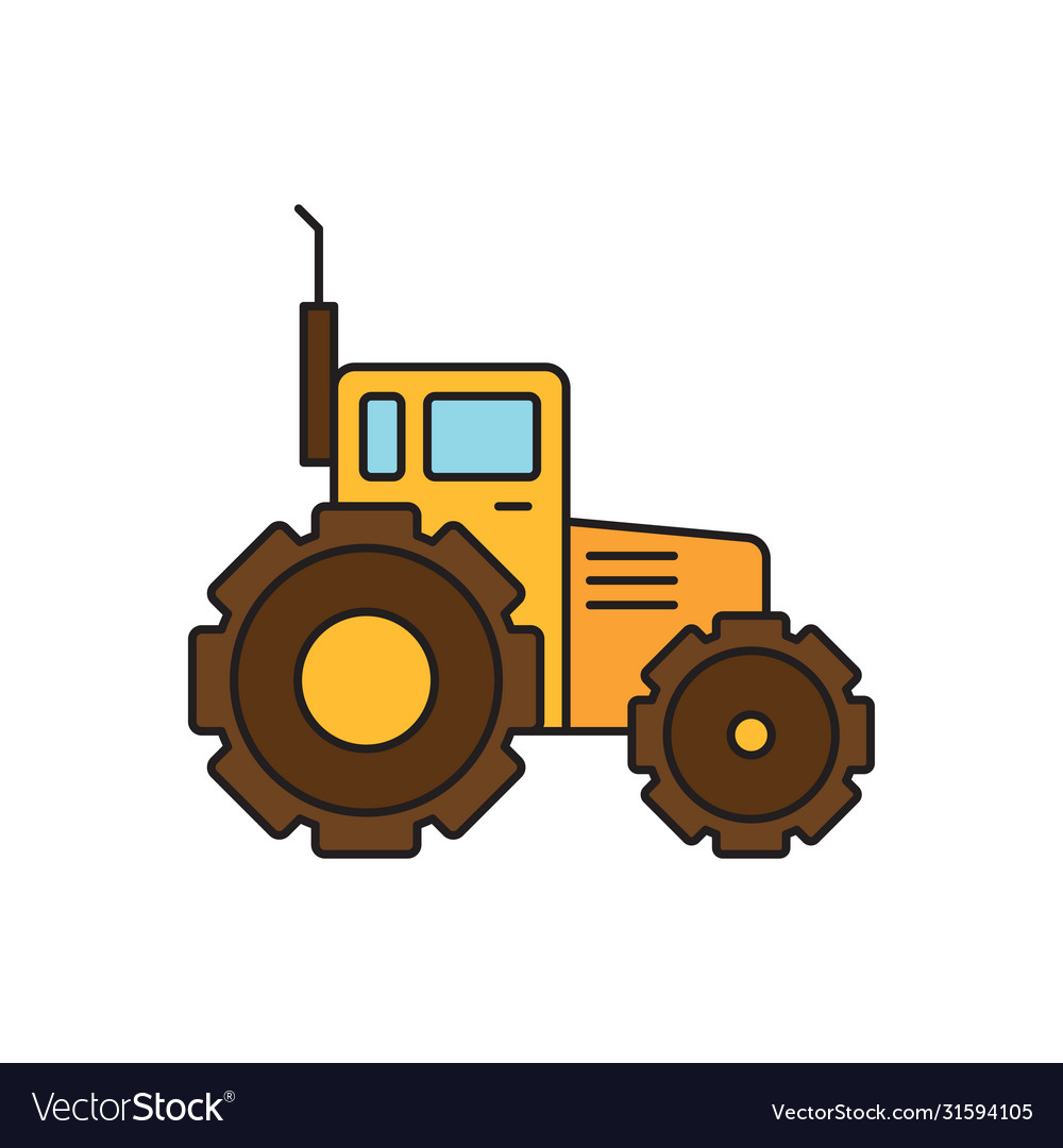 Tractor icon symbol harvest tool isolated