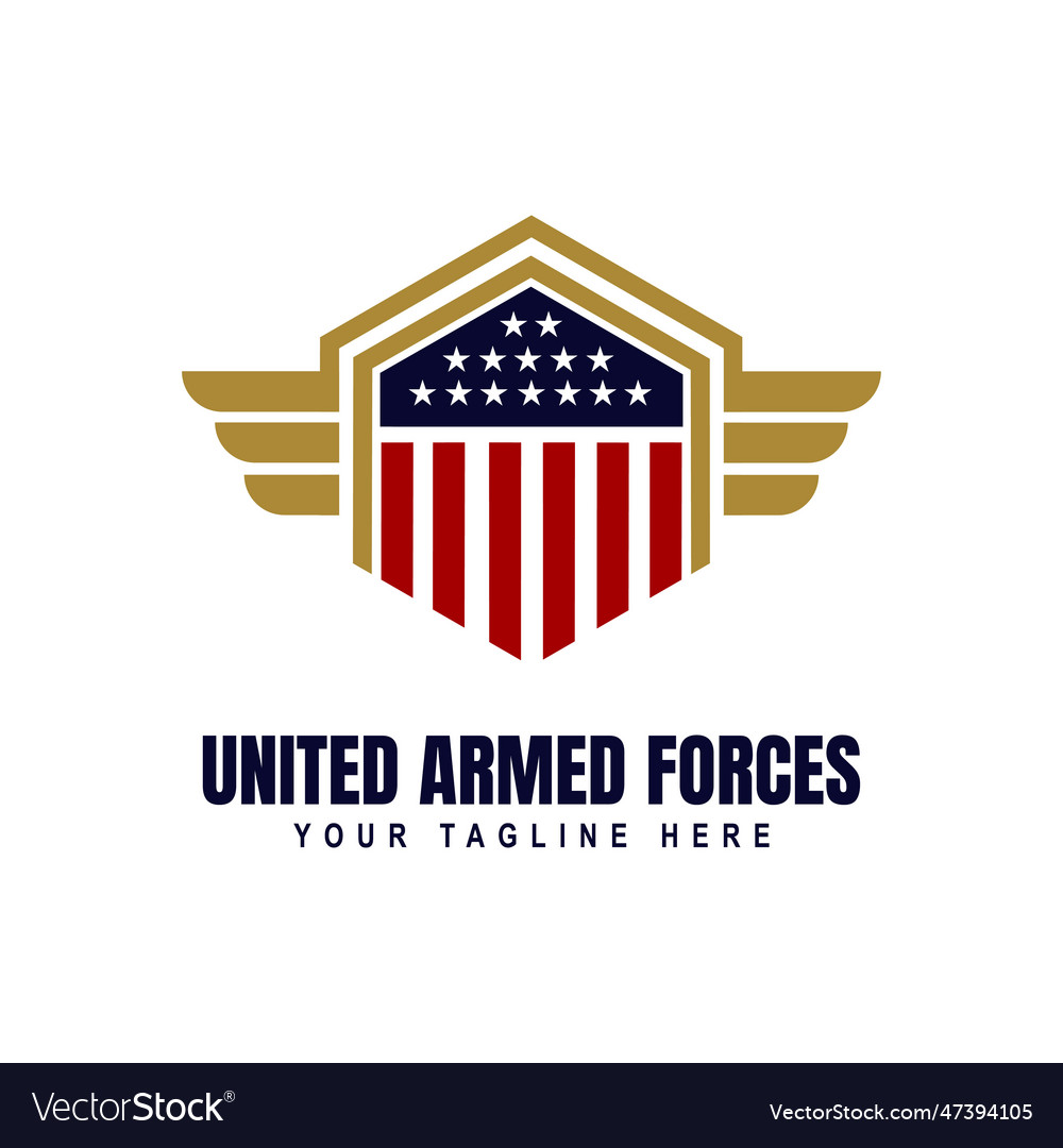 United states armed forces logo with wings Vector Image