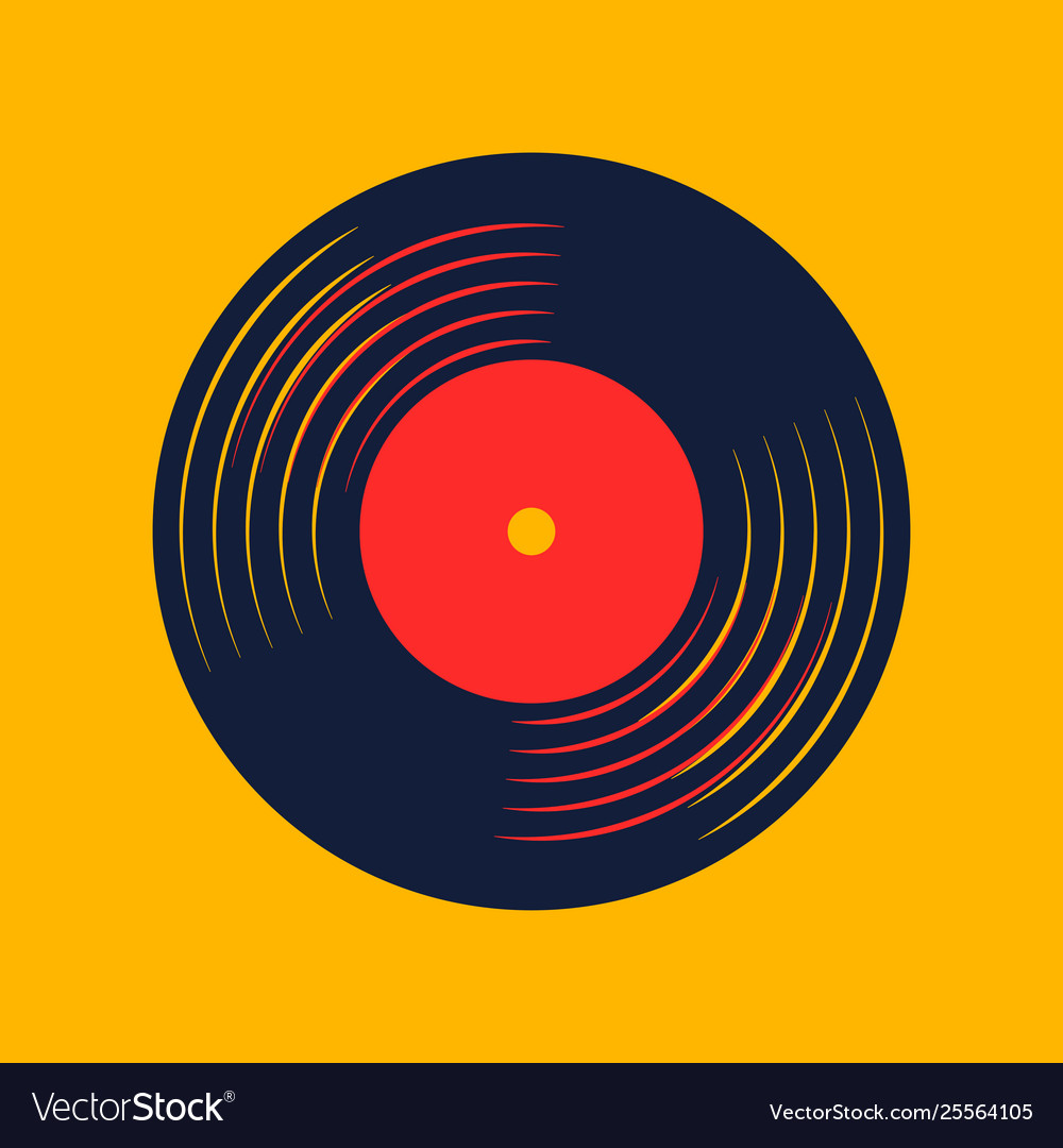 Vinyl record music with record word Royalty Free Vector