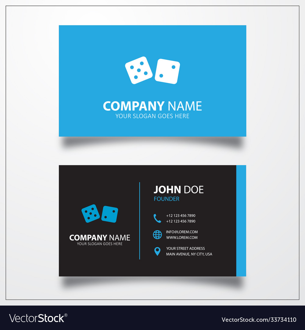 Backgammon icon business card template