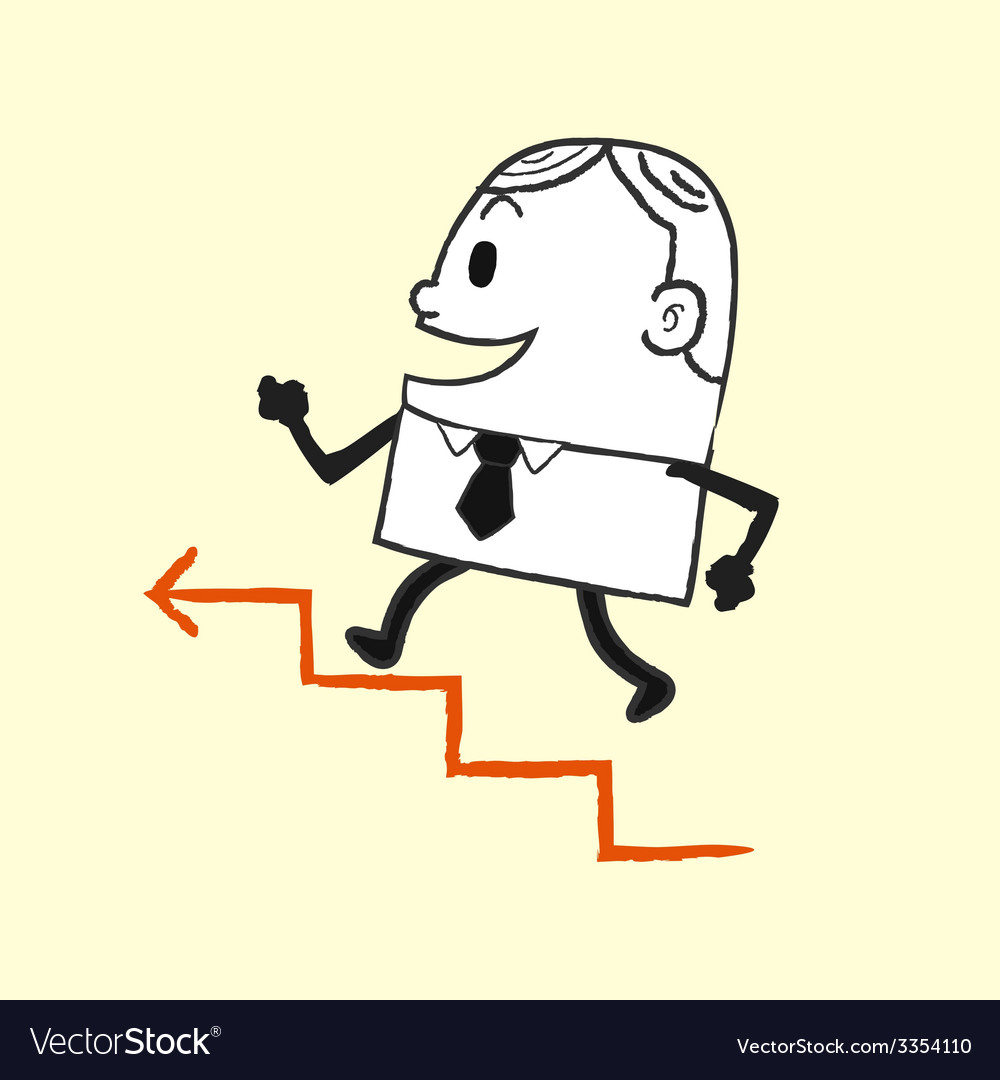 Business man running up Royalty Free Vector Image