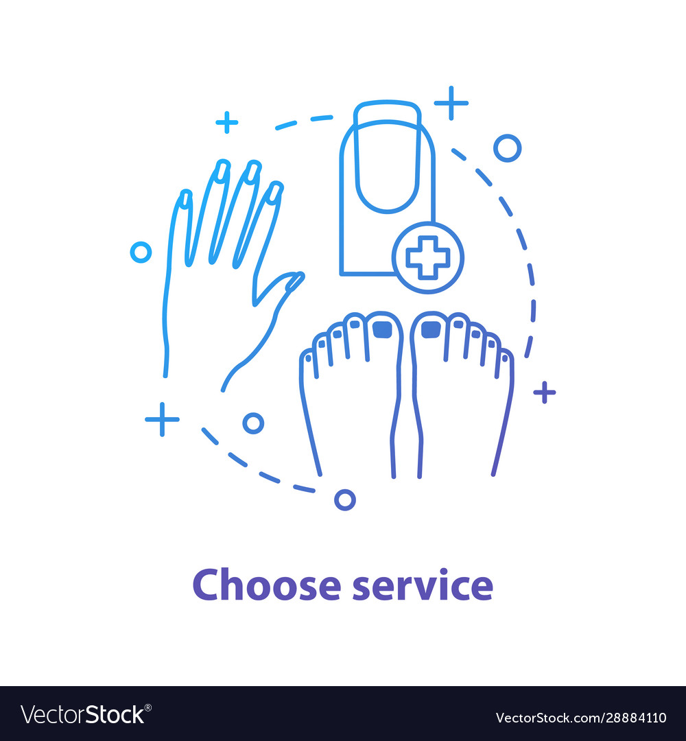 Choosing nail service concept icon Royalty Free Vector Image