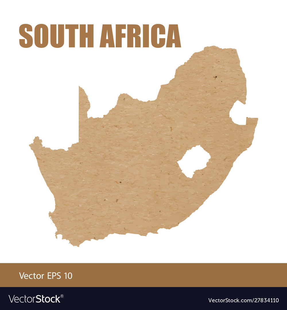 Detailed map south africa cut out craft Royalty Free Vector