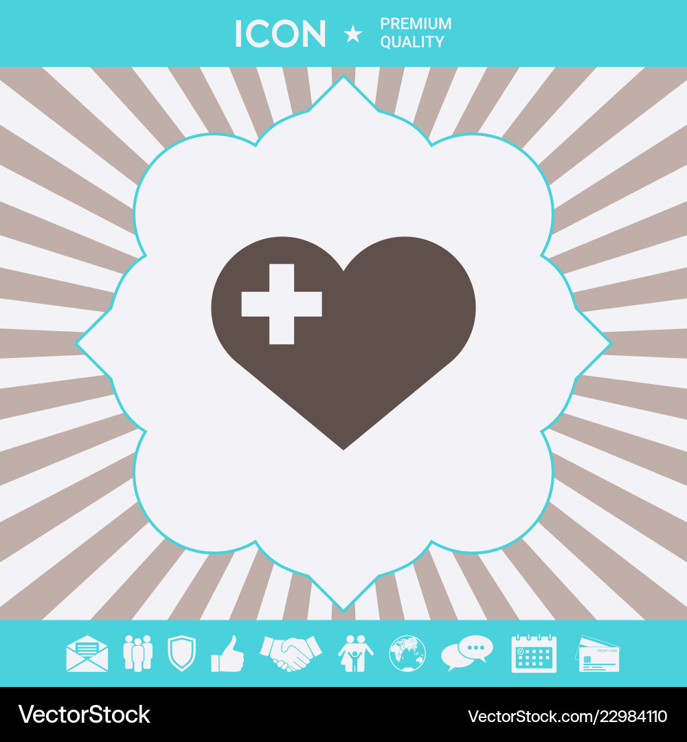 Heart with medical cross graphic elements Vector Image
