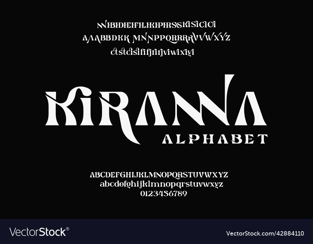 Kiranna Alphabet Royalty Free Vector Image - Vectorstock