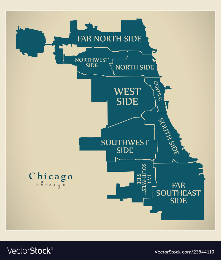 Modern City Map - Chicago City Usa Royalty Free Vector Image